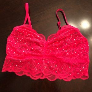 Victoria’s Secret PINK lace sequence bralette NWOT